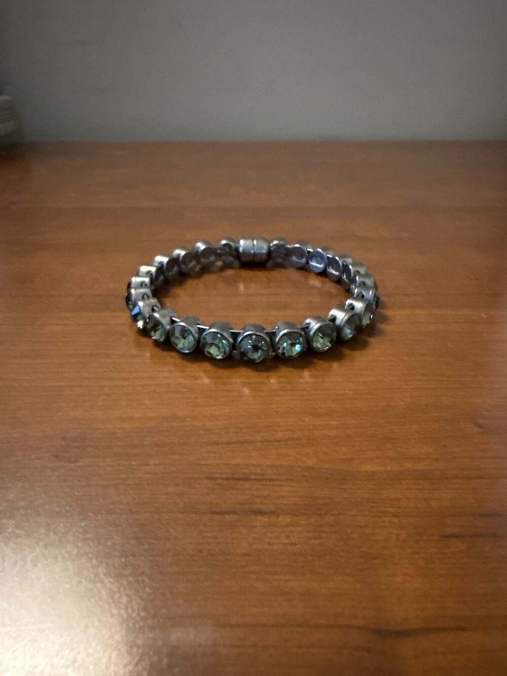 Plunder Design Pippa Magnetic Crystal Bracelet Sage Green Antique Silver